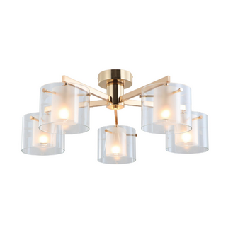 Magagamit ba ang gintong dalawahang baso na 5-lights flush mount ceiling lamp?