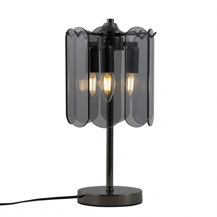 Nahihirapan ba na tipunin ang mausok na baso 3-lights table lamp para sa kama?
