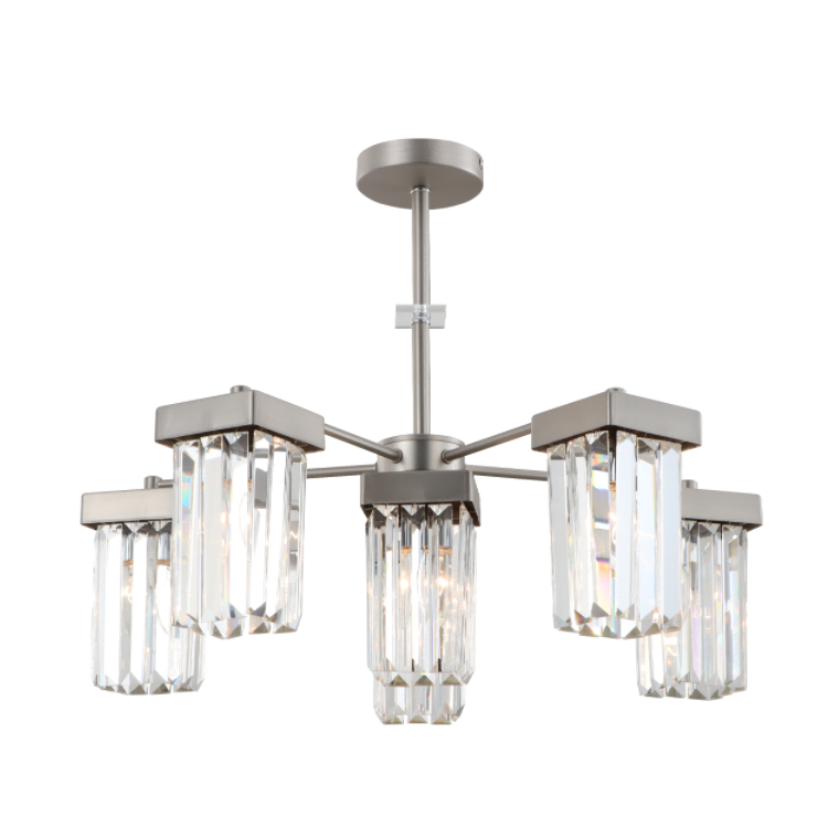 6-light nikel modernong K9 Crystal Ceiling Chandelier