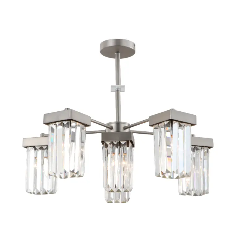 6-light nikel modernong K9 Crystal Ceiling Chandelier