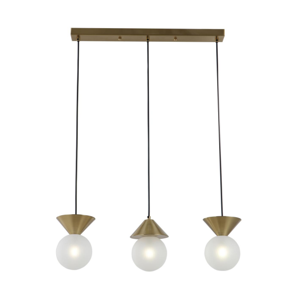 Brushed tanso linear 3-lights pendant lamp