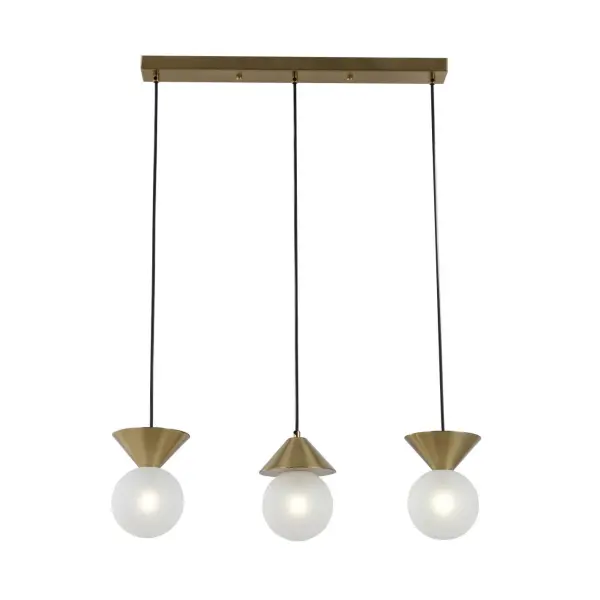 Brushed tanso linear 3-lights pendant lamp