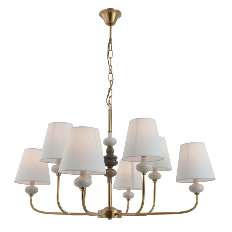 Ceramic Classic 8-lights Brass Chandelier