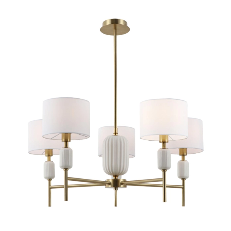 ceramic fabric shade chandelier para sa sala