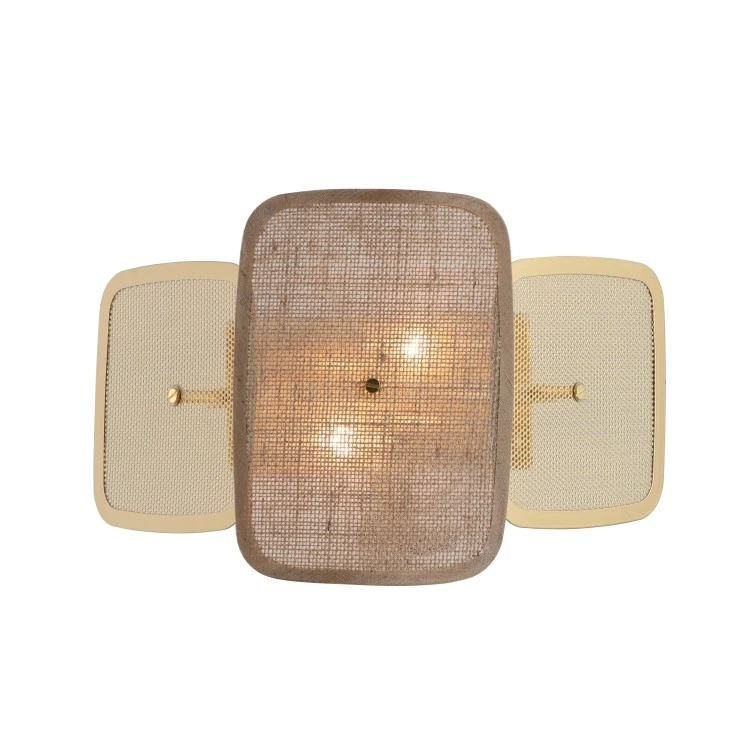 Dual bombilya jute rustic wall light