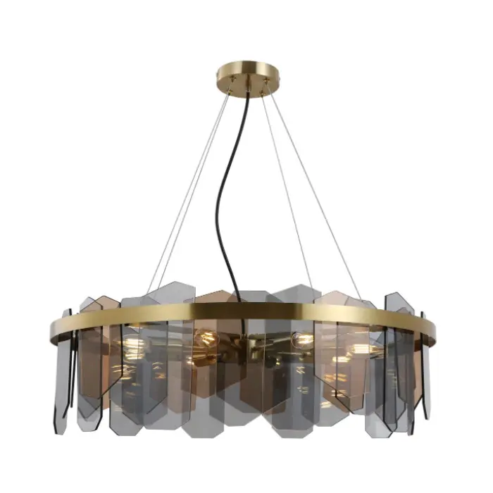 Dual-Color Glass Brass Tapos na Pendant Light