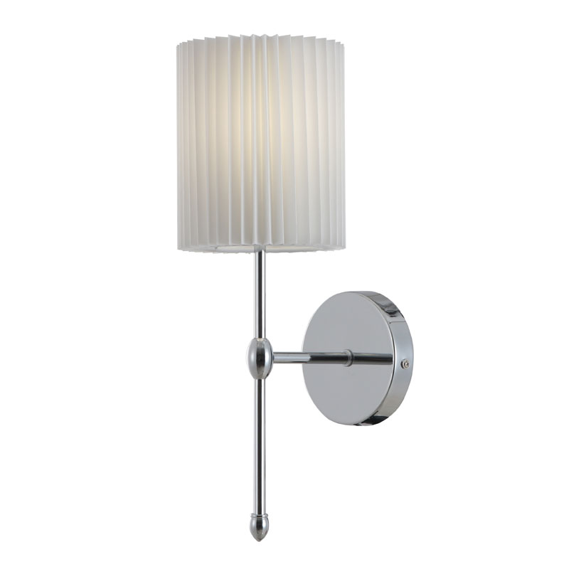 Fixed Pleated Fabric Up Wall scone
