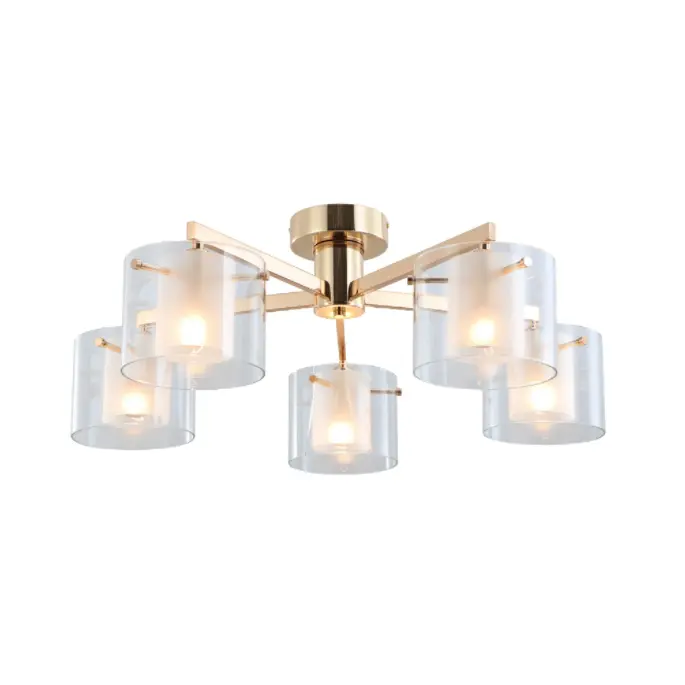 Ginto Dual Glasses 5-lights Flush Mount Ceiling Lamp