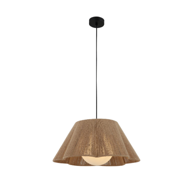 Hemp Rope at Glass Shade Pendant Lamp