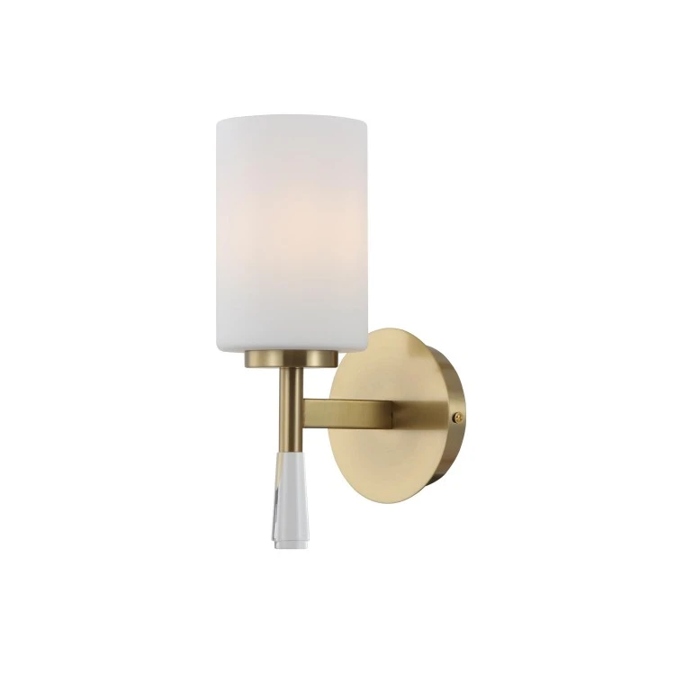 Milky glass tanso brushed wall scone