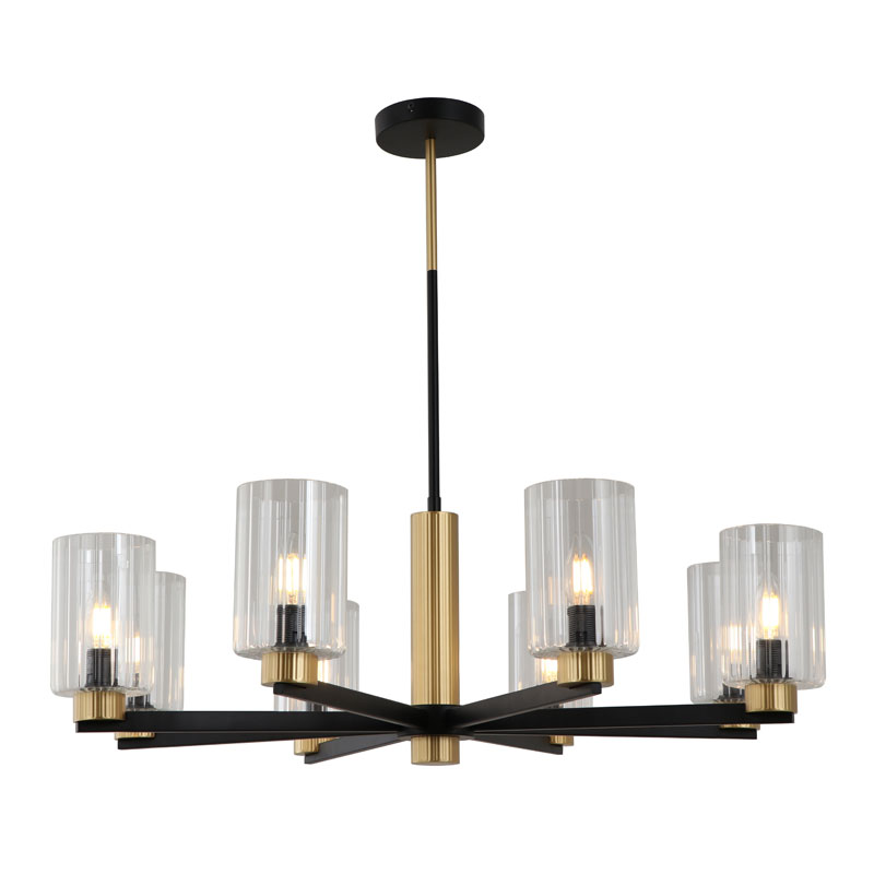 Minimalist Black Metal Chandelier