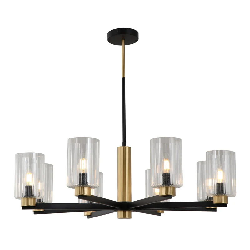 Minimalist na itim na metal chandelier