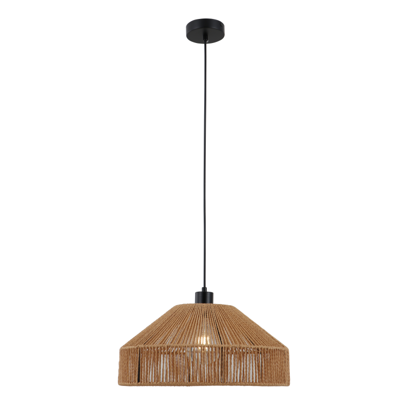 Rustic jute pendant light