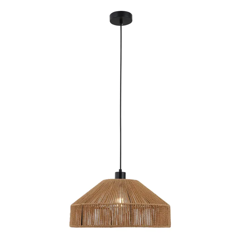 Rustic jute pendant light