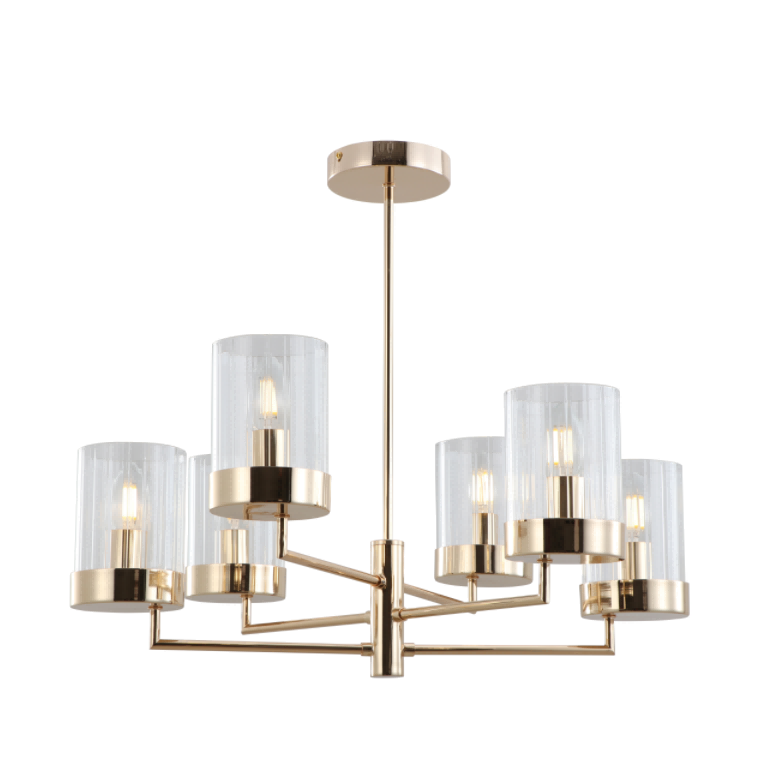 Stripe Glass Gold Modern Pendant Lights